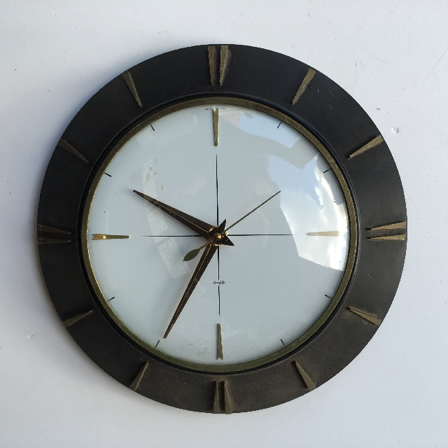 CLOCK, Wall Mount - 1960s Double Dial